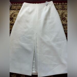 Halston white midi skirt NWT